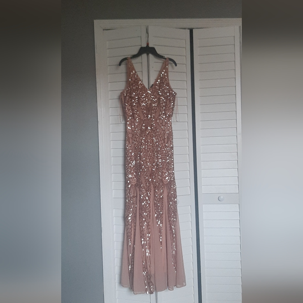 Soft pink evening gown